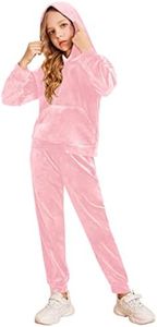 Arshiner Girls Velour 2 Pieces Tracksuits Outfits Athletic Hoodies Sweatshirts and Sweatpants Athletic Clothing Sets