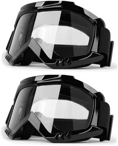 Professional Motorcycle Motocross Goggles 2-Pack Dirt Bike ATV Riding Racing Wide vision Glasses Anti-Fog Scratch Windproof Dustproof Goggles for Adult Youth Kids Clear Lens