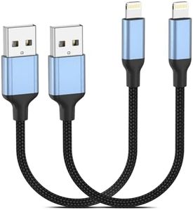 6 inch iPhone Charging Cable, 2 Pack [MFi Certified] 0.5ft USB A to Lightning Cable Fast Charging Braided Short iPhone Charger Cord for iPhone 14/13/12/11 Pro/XS/XR/X/8/7/6/Plus/iPad