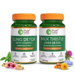 Pure Nutrition Healthy Detox Wellness Supplement Combo for Men, Women - Lung Detox + Liver Detox - 60 + 60 Veg Capsules