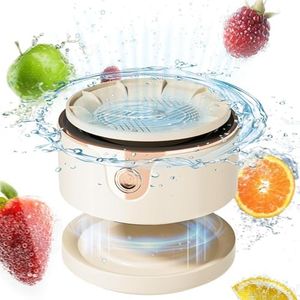 Fruit and Vegetable Washing Machine, Upgrade Titanium Electrolysis Purification Fruit Cleaner Device Waterproof Fruit and Vegetable Purifier Clean Fresh Produce in Water (Cream)