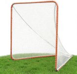 FLITURE Lacrosse Goal, 6x6 FT Foldable Lacrosse Goal, Portable Lacrosse Nets for Backyard, Orange Heavy-Duty Steel Frame with Lacrosse Training Net