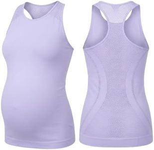 LoveSteady Maternity Tank Tops with Built-In Bra - Air Mesh Support Tank