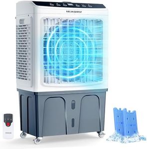 Evaporative Air Cooler, Outdoor Swamp Cooler Air Conditioner 3-IN-1 Cooling Fan with Remote Control Water Self-filling, 24H Time, 3 Modes & Wind for Garage, Yard, Commercial Use