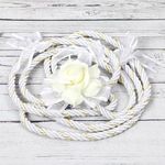 Wowangce Wedding Lasso Rope Lazo Para Boda Wedding Cord Ceremony White Rose Flower Lasso for Wedding Lazo Cord Catholic Traditional Wedding Unity Cord for Ceremony Lazo De Boda Mexico Bridal Gift