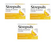 Strepsils Honey & Lemon Lozenges - Pack of 3 X 36 Count