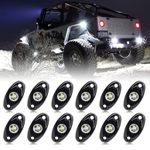 OPL5 White LED Rock Lights Kits,12 PCS Rock Lights for Trucks Super Bright Pure White Under Lights Waterproof Trail Fender Lighting for Off Road RZR SUV ATV UTV (White)