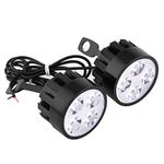 Keenso 12V Motorcycle Spotlights, 2Pcs 24W 4 LEDs Universal Waterproof Daylight Running Lights LED DRL Light Driving Fog Light Headlight for Car Trucks Buses ATVs SUVs