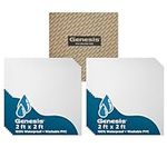 Genesis 2ft x 2ft Stucco Pro White Ceiling Tiles - Easy Drop-in Installation – Waterproof, Washable and Fire-Rated - High-Grade PVC to Prevent Breakage - Package of 12 Tiles