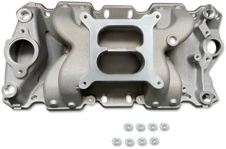 DEMOTOR PERFORMANCE Dual Plane Intake Manifold Satin For Chevy Small Block 265 350 400 Engines