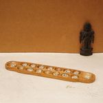 Traditional Pallanguzhi | Mancala Board Game Set | Vamana Guntalu | Alaguli Mane | Shells Included