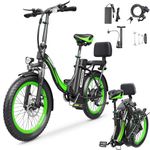 Electric Bike Folding 20" Fat Tire 25KM/H Range 20-50km, 13Ah Hill Mountain Electric Fat Tire Snow Beach Ebike, Dual Disc Brakes & Shocking Proof for Adults Teens Kids