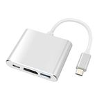 FIOUSY USB C to HDMI Adapter, USB 3.0 Type C to HDMI 4K Multiport AV Converter with USB 3.0 Port Mac HDMI Adapter for MacBook Pro/ S8+/S9+/Projector/Monitor (Silver)