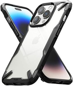 Ringke Fusion-X Transparent Hard Back Soft Flexible TPU Bumper Scratch Resistant Shockproof Protection Case Cover Compatible for iPhone 14 Pro Max, iPhone 14 Pro Max Back Cover - Black