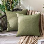 MIULEE Pack of 2 Decorative Outdoor Solid Waterproof Throw Pillow Covers Garden Farmhouse Cushion Cases for Patio Tent Balcony Couch Sofa 20x20 inch Dark Green