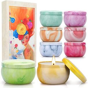 YMing Lot de 8 bougies parfumées pour femme en cire de soja naturelle - Pour amis, couples, anniversaire, fête, anniversaire de mariage - 70 g