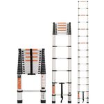 Equal 15 FT. Aluminium Folding Telescopic Ladder/Portable and Extension Ladder for Home & Outdoor; EN131 Certified - 150kg Weight Capacity (4.4m/15 Step)