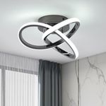 GEADI Modern LED Ceiling Light Fixtures, 20W Hallway Chandelier Lighting, Curved Creative Small LED Ceiling Lamp for Bedroom Corridor Stair Aisle (6000K White Light)