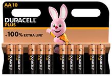 Duracell Plus AA Mignon Alkaline Batteries, 1.5 V, LR6, MN1500, Pack of 10