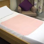 2 x Easy Care Solutions | Washable Bed Pad Protector with Tucks/Flaps | 85 cm x 90 cm | Premium Quality Washable bed wetting sheet for adults or children with Incontinence | Reusable Pink Bed Pads