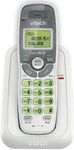 Vtech Dect 6.0 Single Handset Cordless Phone with Caller ID, Green Backlit Keypad and Display - 8077180105, With out answering system, White
