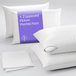 Niagara 4 Pack Pillow Protectors Cases Covers Standard 20x26 Zippered Set White Soft Brushed Microfiber Reduces Respiratory Irritation Physical Threapy Clinics Hotels (4 Pack Standard)