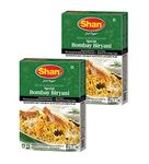 Shan Bombay Biryani Recipe and Seasoning Mix 2.11 oz (60g) - Spice Powder for Meat and Potato Layered Pilaf - Suitable for Vegetarians - Airtight Bag in a Box (Pack of 2)