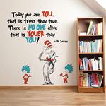 Runtoo Dr Seuss Wall Decals Inspirational Quotes Today You are You Kids Wall Stickers Baby Nursery Bedroom Classroom Wall Décor