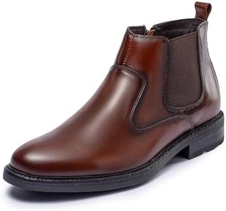 OKKO Mens Chelsea Dress Boots Classic Fashion Casual Leather Slip On Ankle Boot for Men