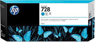 HP 728 F9K17A Cyan 300-ml Genuine Ink Cartridge, High Capacity, with Original HP Ink, for HP DesignJet T730 and T830 Large Format Plotter Printers and HP 729 DesignJet Printhead