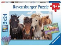 Ravensburger 05148 Pferdeliebe horse 05148-Horse Love 2 x 24 Pieces-Puzzle for Children from 4 Years, Geel