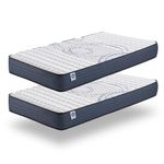 Naturalex - Pack of 2 Memory Foam Mattress 70 x 190 cm - Perfectsleep - HR & Blue Latex Foam - Breathable, Comfortable, Ergonomic, Hypoallergenic - Reversible Face Winter and Summer