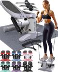 Steppers With Resistance Bands Set - Step Machine Exerciser for Home, Up-Down Stepper with LCD Monitor and Non-Slip Pedal - Perfect For Full Body Training - by Nordic Lifting