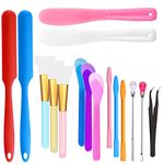 Silicone Stir Sticks Kit 16Pcs, Silicone Epoxy Brush, Silicone Stirring Tool, Mixing Spoon, Silicone Scraper DIY Crafts Tool for Resin Epoxy Liquid Paint