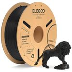 ELEGOO PLA+ Filament 1.75mm Black 1KG, PLA Plus Tougher and Stronger 3D Printer Filament, Dimensional Accuracy +/- 0.02mm, 1kg Cardboard Spool(2.2lbs) for Most FDM 3D Printers