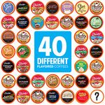 Two Rivers Coffee Flavored Coffee Pods Compatible with Keurig K Cup Brewers, Assorted Flavored Coffee, 40 Count