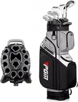 PGM Anti-Collision 14 Divider Golf Bag with Club-Fixing Rack – Water-Resistant Golf Cart Bag with Insulated Pouch and Detachable Strap System for Organized Storage (Black)