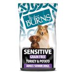 Burns Pet Nutrition Complete Dry Hypoallergenic Grain Free Dog Food For Adult & Senior Dogs – Grain Free Turkey & Potato (2kg), Packaging May Vary