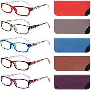 Reading Glasses 5 Pairs Fashion Ladies Quality Designed Spring Hinge Readers for Women +1.75