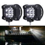 Goture 2Pcs Marine Pontoon Boat Docking Light 4 Inch 18W Led Lights Boat Headlights Deck Light Driving Lights Stern Light Navigation Lights for Kayak Bass Pontoon Sailboat (Flood Light)