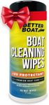 Boat Cleaner Wipes with UV Protection Boat Vinyl Cleaner and Protectant Car Leather Marine Boat Seat Cleaner Dashboard & Console Boat Cleaning Supplies Interior and Exterior Clean & Wash Products