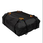 VaygWay Rooftop Cargo Carrier Bag – Black Heavy Duty Roof Bag - 15 Cubic Feet Waterproof Bag – Foldable Traveling Car Storage Bag – Camping Gear All Weather Use