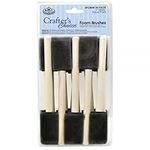 20 Pack Foam Brushes Set Wooden Handle 1 Inch Foam Lightweight Black Paint Brush Tool Small Durable Great Sponge Bevel Tipped for Acrylic, Stains, Crafts, Varnishes, Drawing, Art, Fence, Face Painting