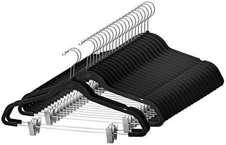 Premium Velvet Skirt Hangers (20 Pack) Non Slip Velvet Pants Hangers with Metal Clips, 360° Hook, Durable Ultra Thin Space Saving Velvet Hangers, Notched Clothes Hangers for Suits, Dress & Shirt