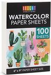 Bright Creations Cold Press Watercolor Paper for Artists and Beginners (6 x 9 in, 100 Sheets)