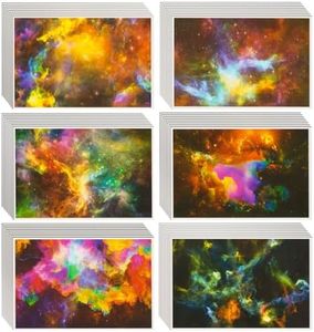 48 Pack All Occasion Assorted Blank Note Cards Greeting Cards Bulk Box Set - 6 Colorful Cosmic Designs - Blank on the Inside Notecards with Envelopes Included - 4 x 6 Inches