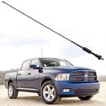 BASIKER 34 Inch Truck Car Antenna Accessories fits for Dodge Ram 1500 Ford F150, Car Wash Proof Radio Antenna Replacement, Black Stainless Steel Threading Powerful Reception, Universal Antenna Mast