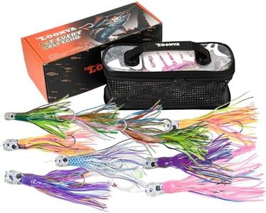 Saltwater Trolling Lure 6/8/9 inch 10 pcs Squid Skirted Deep Sea Fishing Lure kit of a trolling Bag Tuna Marlin Shark Mahi Trolling Fishing Lures