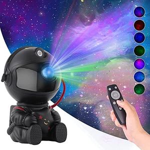 Galaxy Projector Night Light, Star Projector with Remote Control, Astronaut Nebula Projector Suitable for Kids Bedroom, Game Room (Black)