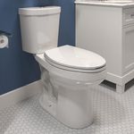 HOROW 17 Inch Tall Toilet, Two-Piece Elongated Toilet with ADA Comfort Chair Height Seat, Powerful 1.1/1.6 GPF Dual Flush Toilet for Bathroom, 12" Rough in High Toilet for Seniors, White Toilet Bowl